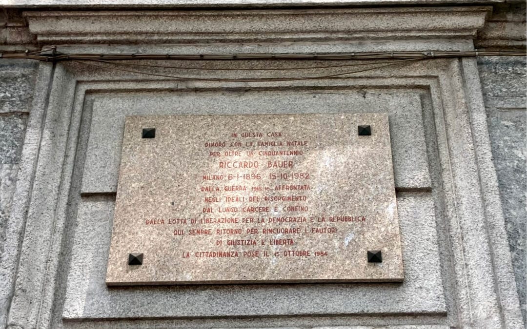 LAPIDE DEDICATA A RICCARDO BAUER A MILANO – NIGUARDA