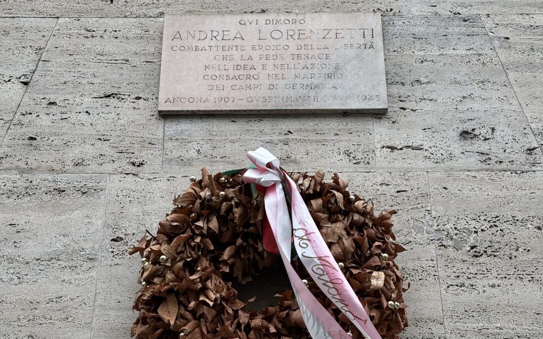 LASTRA IN MEMORIA DI ANDREA GIORDANO BRUNO LORENZETTI A MILANO