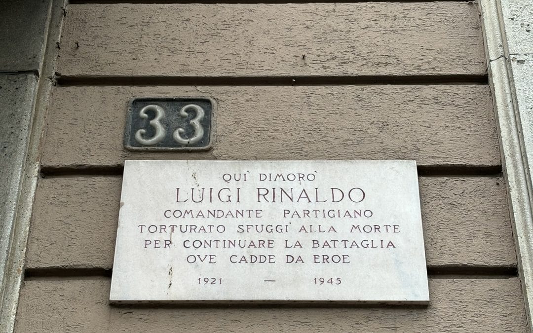 LAPIDE IN MEMORIA DI LUIGI RINALDO A MILANO