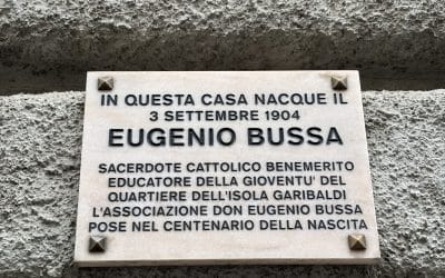 LAPIDE IN RICORDO DI DON EUGENIO BUSSA A MILANO
