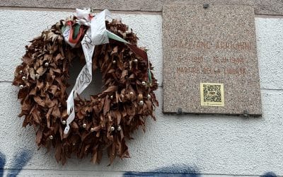 LAPIDE IN RICORDO DI GRAZIANO ARREGHINI A MILANO