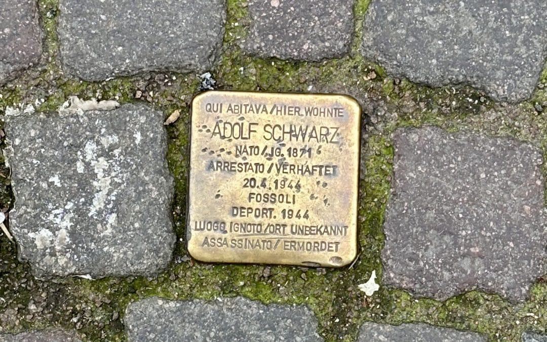 PIETRA D’INCIAMPO IN RICORDO DI ADOLF SCHWARZ A BOLZANO